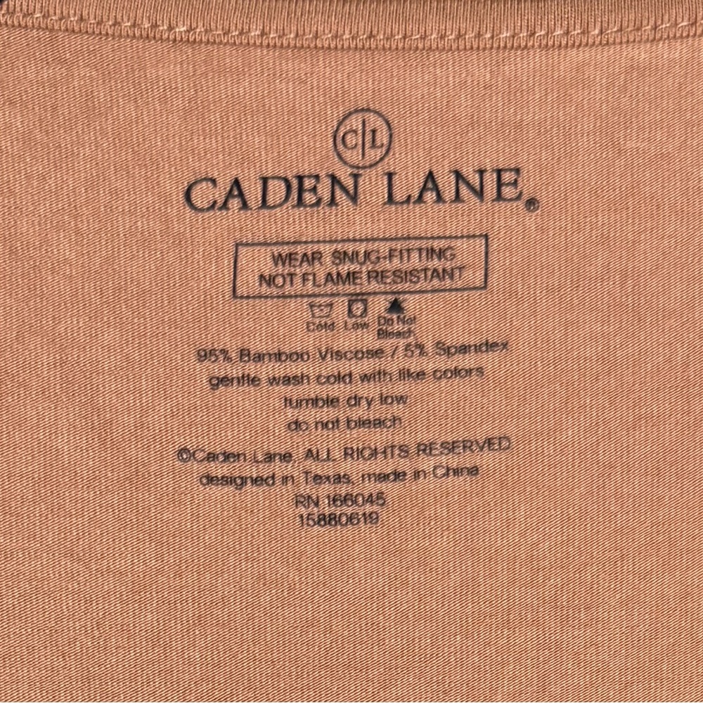 Caden Lane Maternity Robe Women's Tan Bamboo Stretch Long Sleeve Eco Friendly - Picture 2 of 3